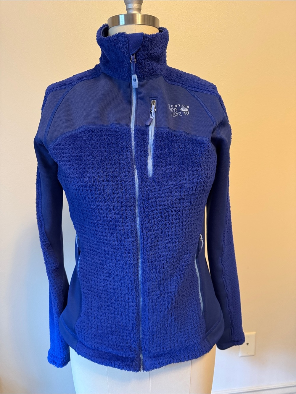 Mountain Hardwear Women's Royal Bluish-Purple Textured Full‑Zip Fleece Jacket
